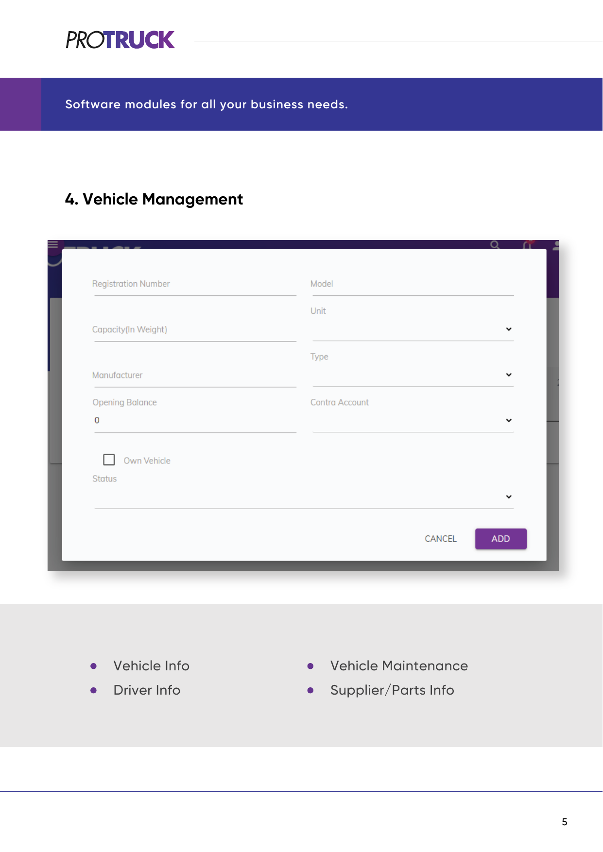 Vehicle management module